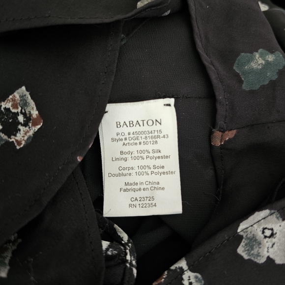 🇨🇦 Aritzia Babaton Long Sleeve Silk Bennett Dress - Black & Pattern - Picture 2 of 16